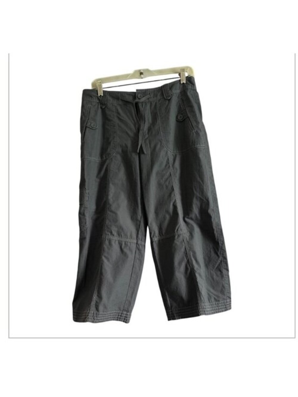 SJB Active Gray Crop Athletic Pants 4 Pocket Size Medium